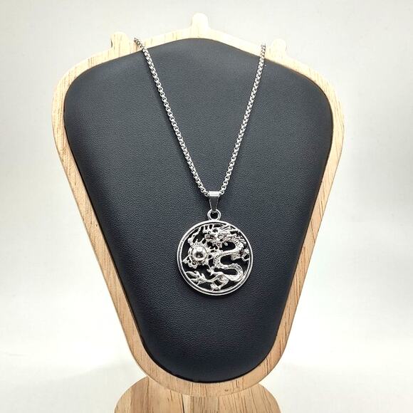 Year of the Dragon Necklace, Personalized Chinese Zodiac  Stainless Eastern Chinese Dragon Necklace Zodiac Birthday Fashion Gift New!!!